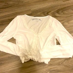 Aeropostale Seriously Soft Crop lace top